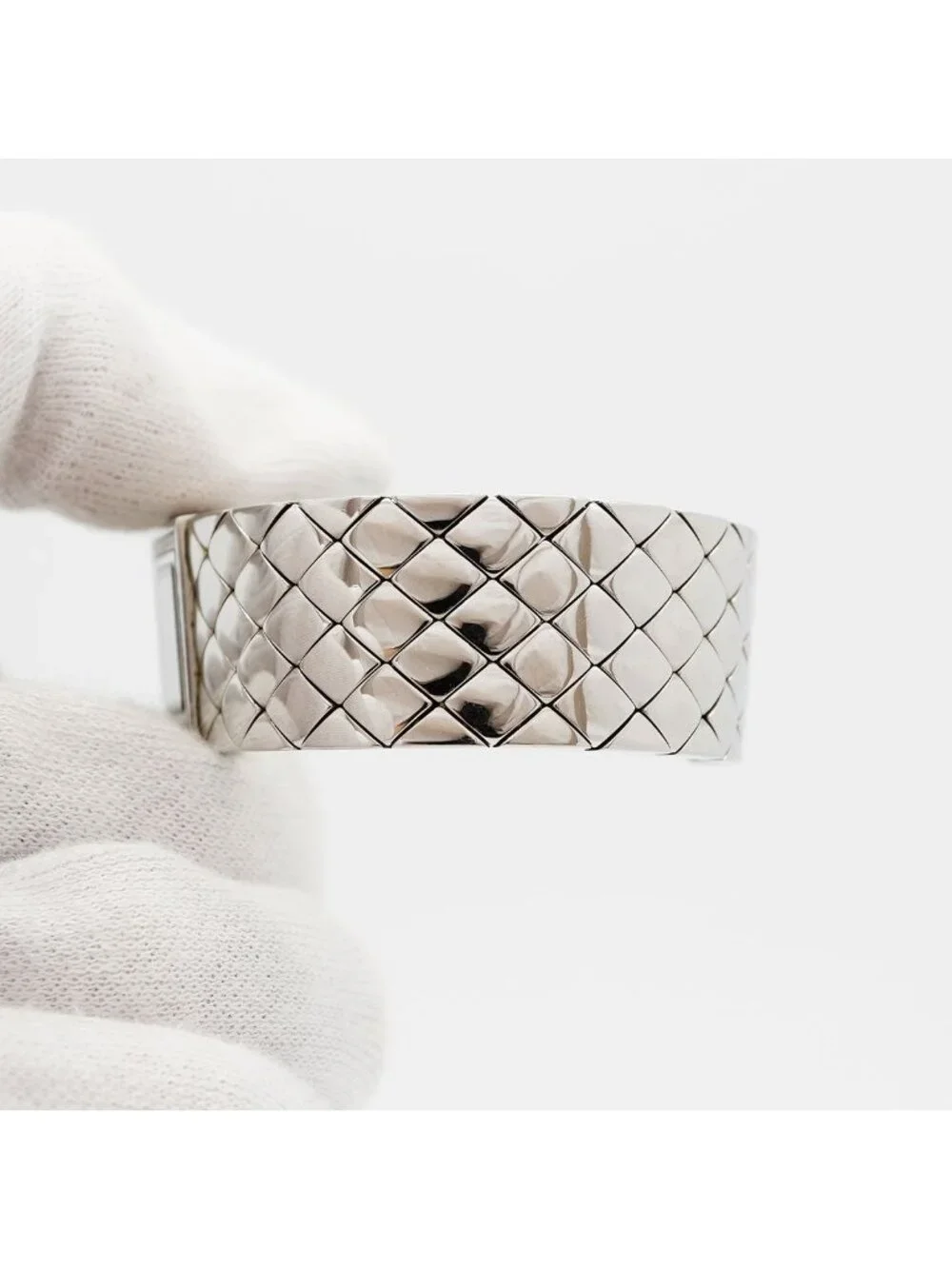 Chanel Quilted Diamond Black Dial Watch